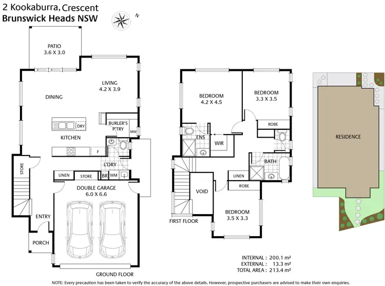 Floorplan of Homely house listing, 2 Kookaburra Crescent, Brunswick Heads NSW 2483