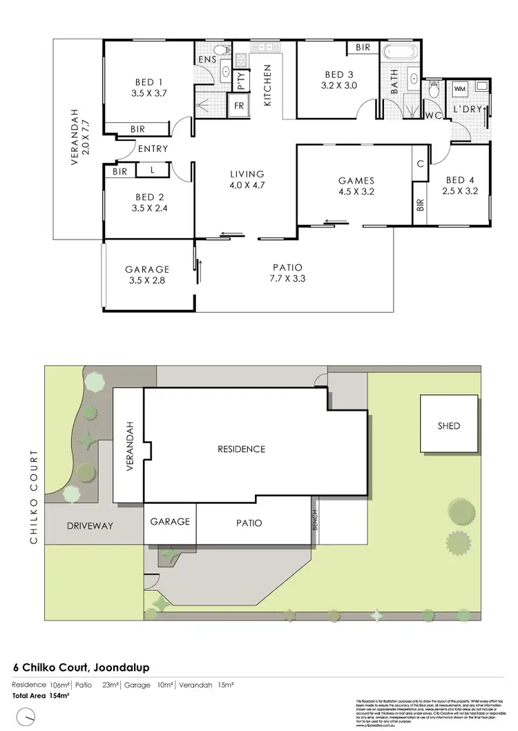 Floorplan of Homely house listing, 6 Chilko Ct, Joondalup WA 6027