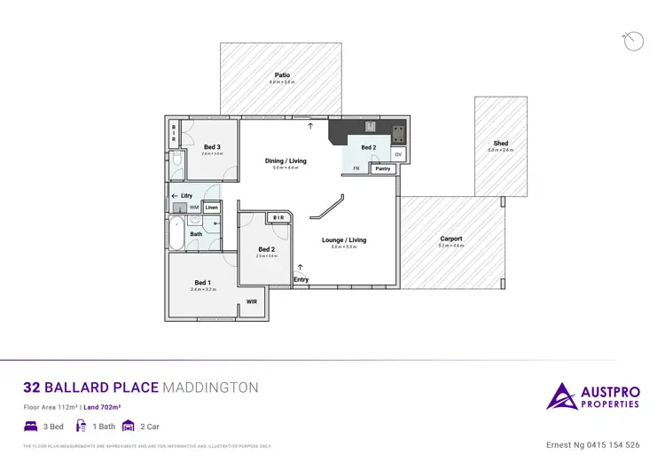 Floorplan of Homely house listing, 32 Ballard Place, Maddington WA 6109