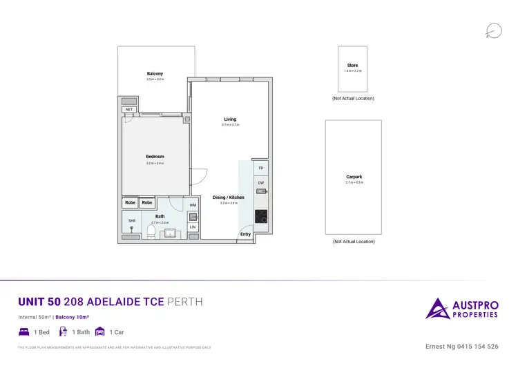 Floorplan of Homely apartment listing, 50/208 Adelaide Terrace, East Perth WA 6004
