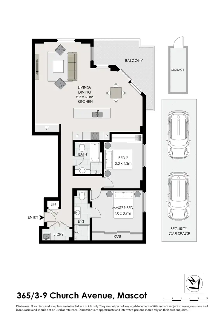 Floorplan of Homely apartment listing, 365/3-9 Church Ave, Mascot NSW 2020