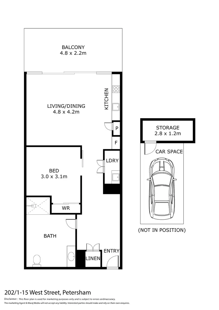 Floorplan of Homely unit listing, Unit 202/1-15 West St, Petersham NSW 2049