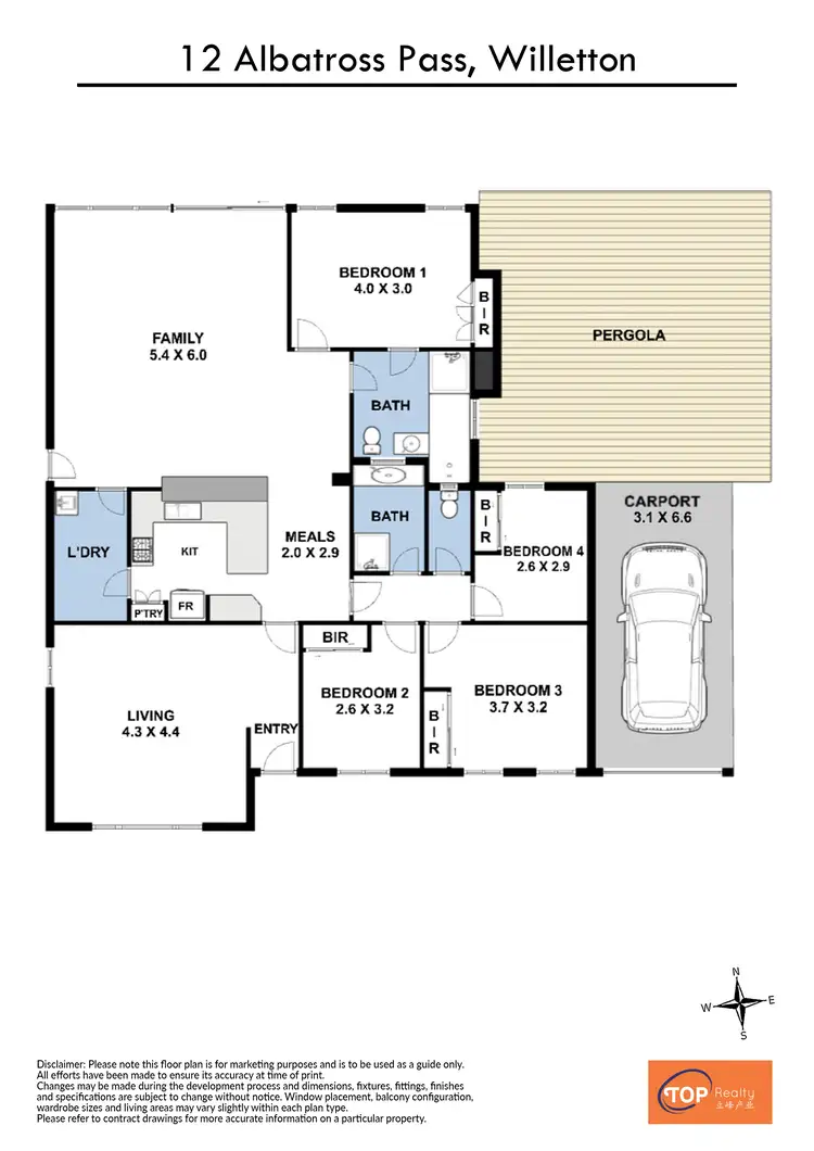 Floorplan of Homely house listing, 12 Albatross Pass, Willetton WA 6155