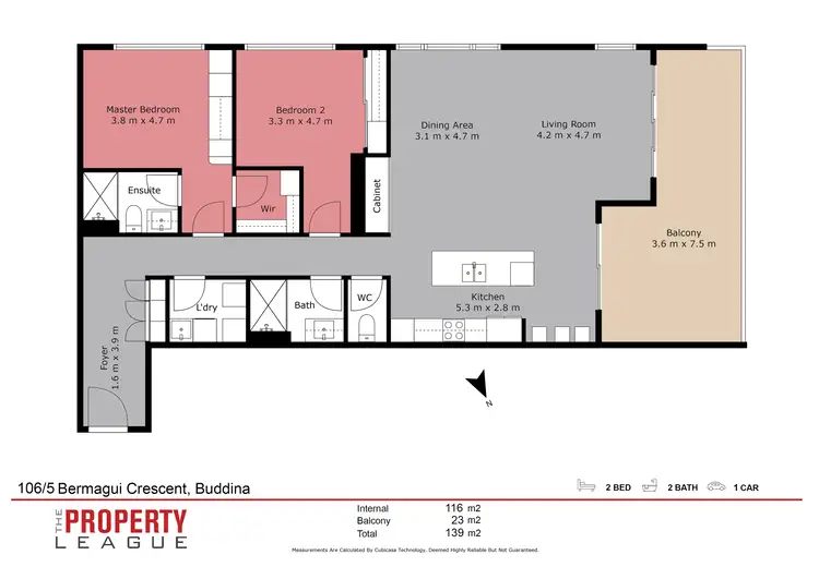 Floorplan of Homely apartment listing, Unit 106/5 Bermagui Cres, Buddina QLD 4575