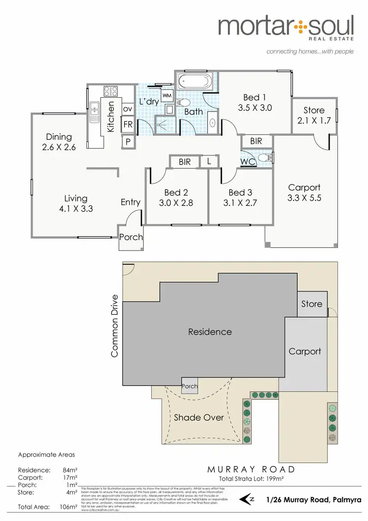 Floorplan of Homely unit listing, Unit 1/26 Murray Rd, Palmyra WA 6157