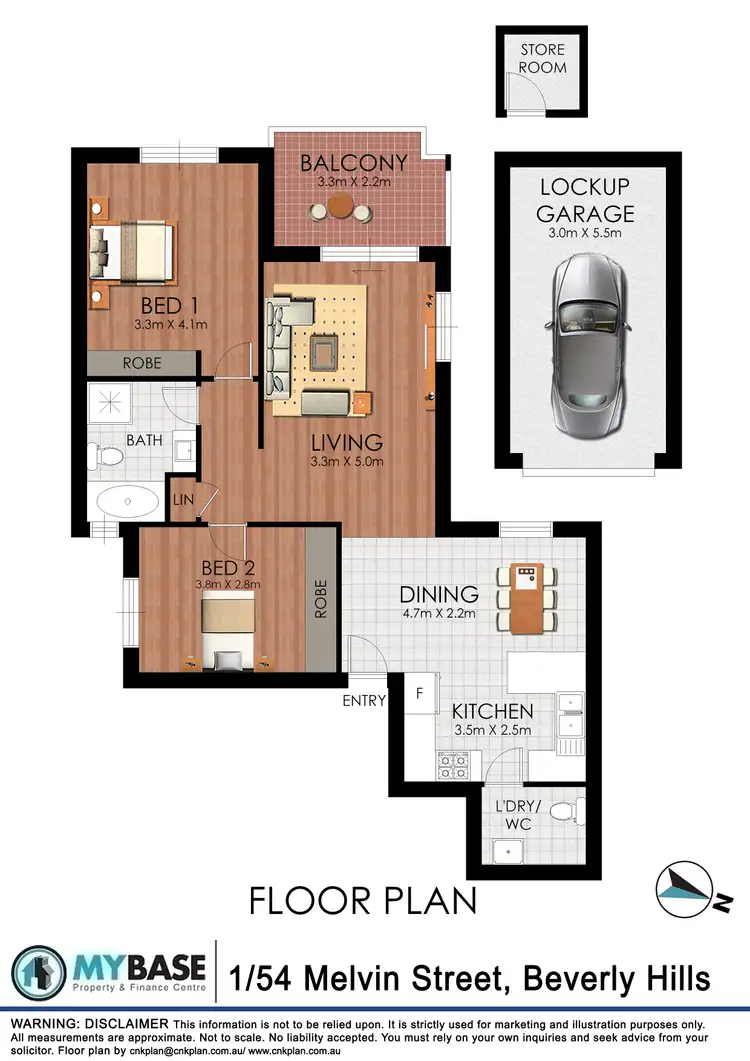 Floorplan of Homely unit listing, 1/54 Melvin St, Beverly Hills NSW 2209