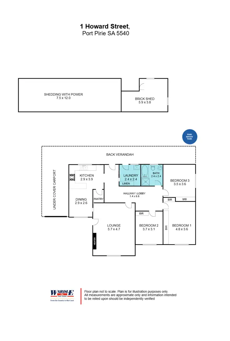 Floorplan of Homely house listing, 1 Howard St, Port Pirie SA 5540