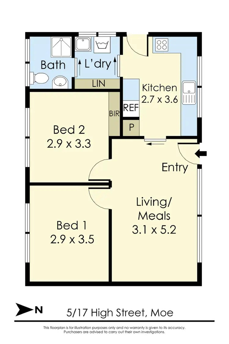 Floorplan of Homely unit listing, Unit 5/17 High St, Moe VIC 3825
