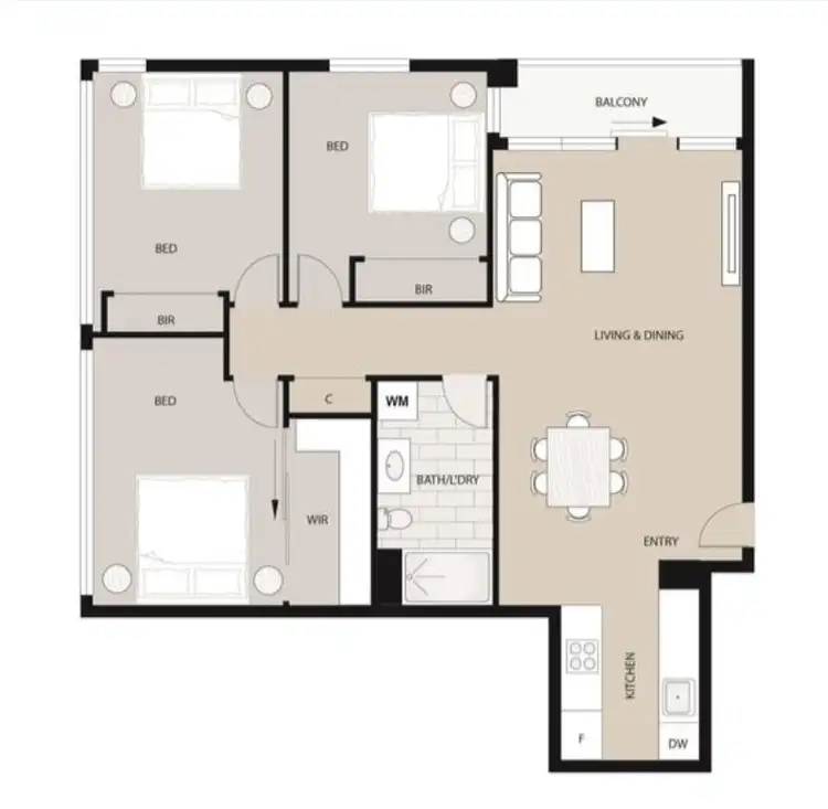 Floorplan of Homely apartment listing, 165/88 Southbank Bvd, Southbank VIC 3006