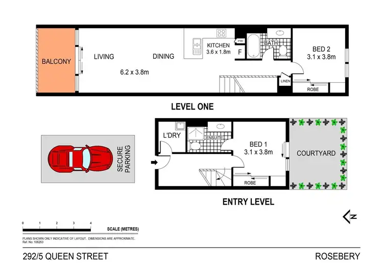 Floorplan of Homely apartment listing, 292/5 Queen St, Rosebery NSW 2018