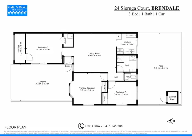 Floorplan of Homely unit listing, 24 Sieruga Ct, Brendale QLD 4500