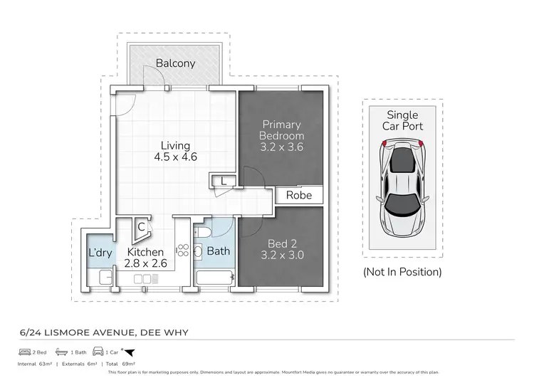 Floorplan of Homely unit listing, Unit 6/24 Lismore Ave, Dee Why NSW 2099