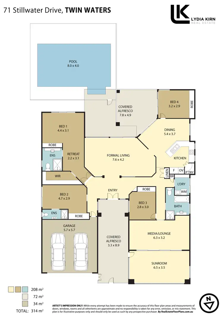 Floorplan of Homely house listing, 71 Stillwater Dr, Twin Waters QLD 4564