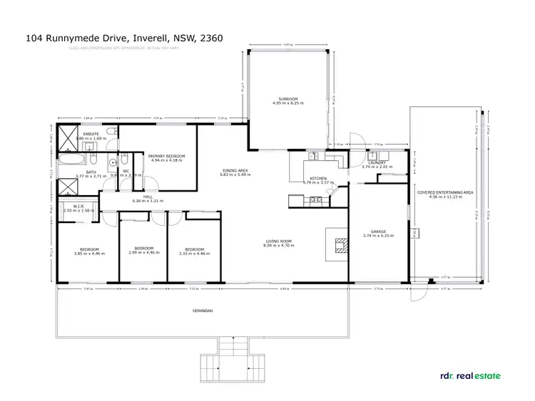 Floorplan of Homely rural property listing, 104 Runnymede Drive, Inverell NSW 2360
