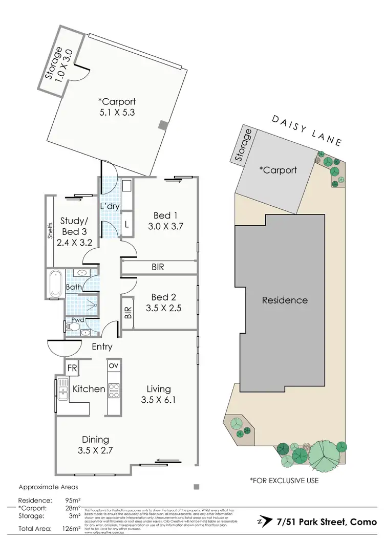 Floorplan of Homely villa listing, 7/51 Park Street, Como WA 6152