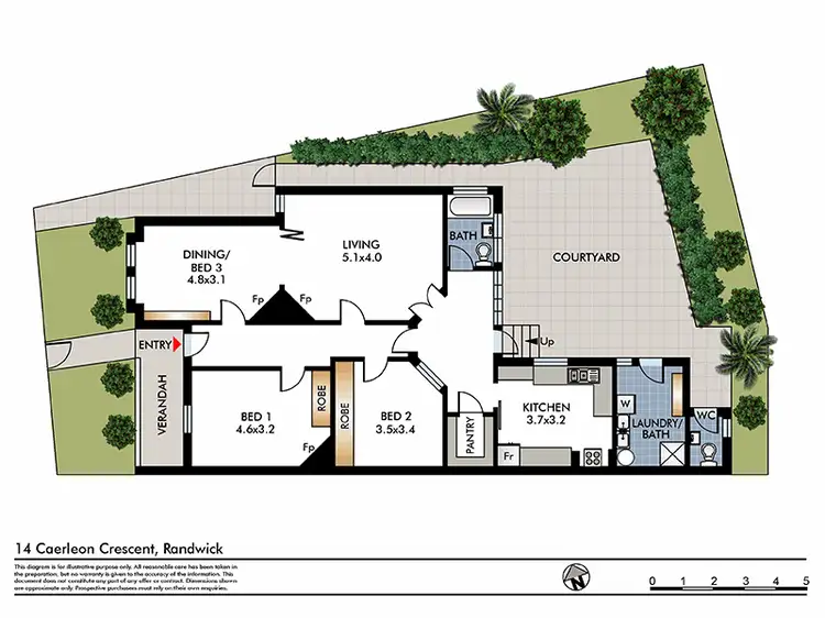 Floorplan of Homely semi-detached listing, 14 Caerleon Cres, Randwick NSW 2031