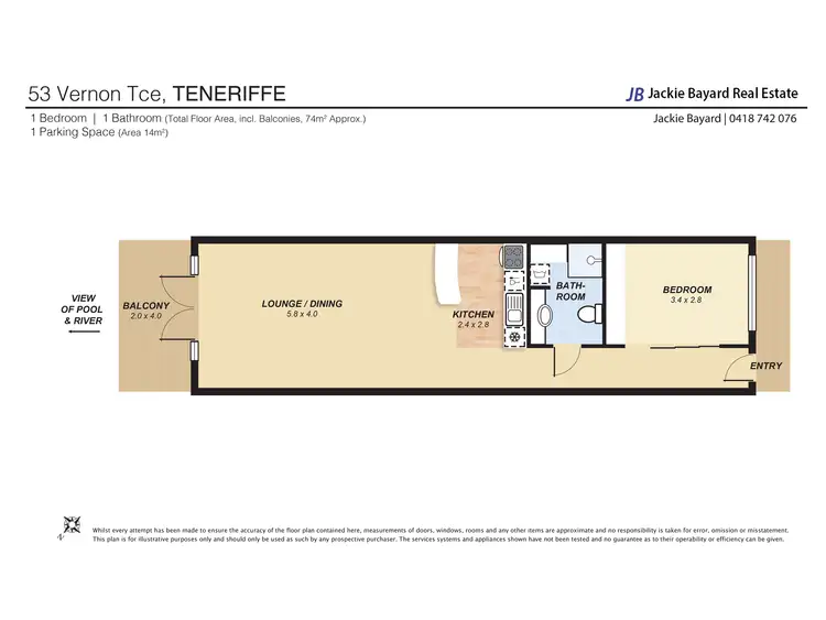 Floorplan of Homely unit listing, Unit 13/53 Vernon Tce, Teneriffe QLD 4005