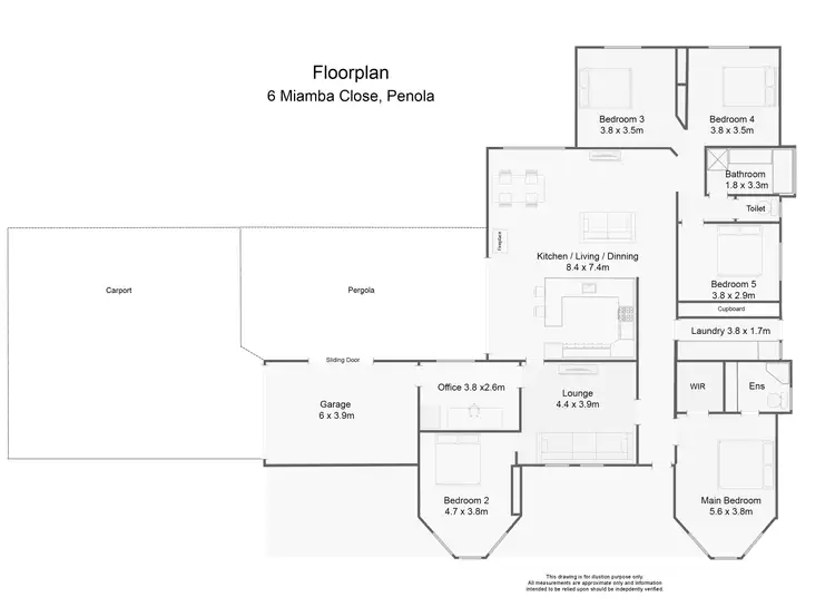 Floorplan of Homely house listing, 6 Miamba Cl, Penola SA 5277
