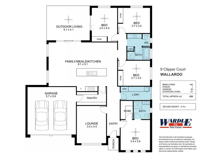 Floorplan of Homely house listing, 9 Clipper Ct, Wallaroo SA 5556