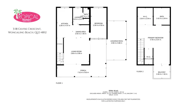 Floorplan of Homely unit listing, Unit 3/18-22 Giufre Cres, Wongaling Beach QLD 4852