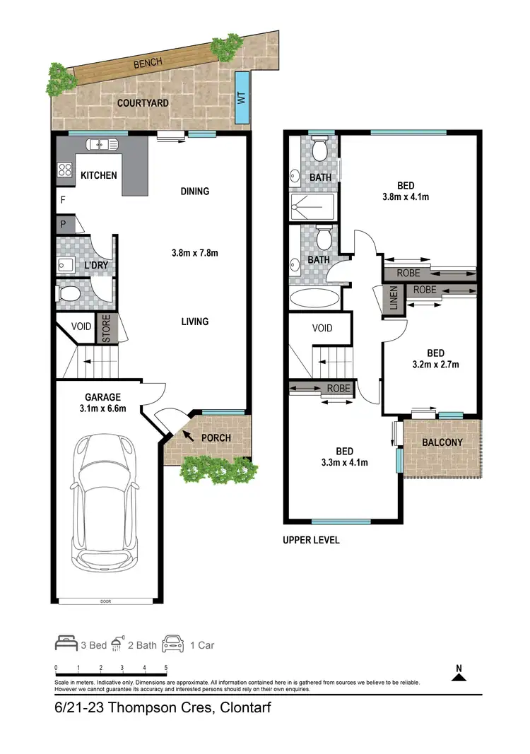 Floorplan of Homely townhouse listing, Unit 6/21-23 Thompson Cres, Clontarf QLD 4019