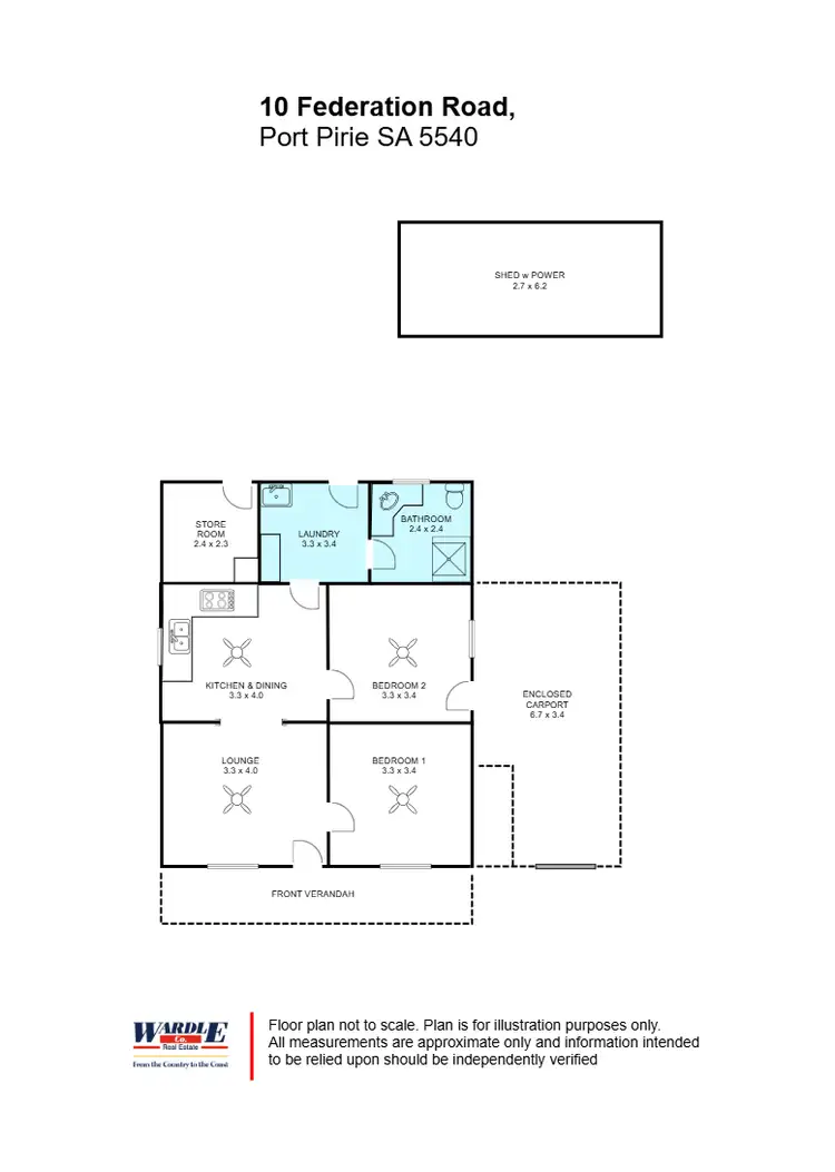 Floorplan of Homely house listing, 10 Federation Rd, Port Pirie SA 5540