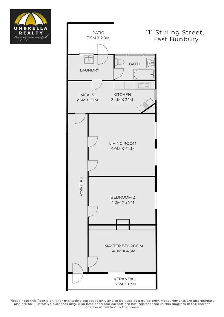 Floorplan of Homely townhouse listing, 111 Stirling St, East Bunbury WA 6230