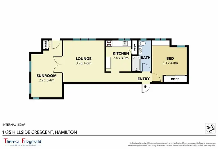 Floorplan of Homely unit listing, Unit 1/35 Hillside Cres, Hamilton QLD 4007