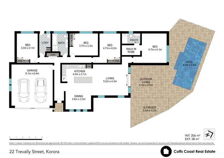 Floorplan of Homely house listing, 22 Trevally St, Korora NSW 2450