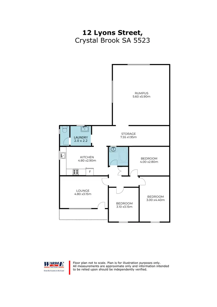 Floorplan of Homely house listing, 12 Lyons St, Crystal Brook SA 5523