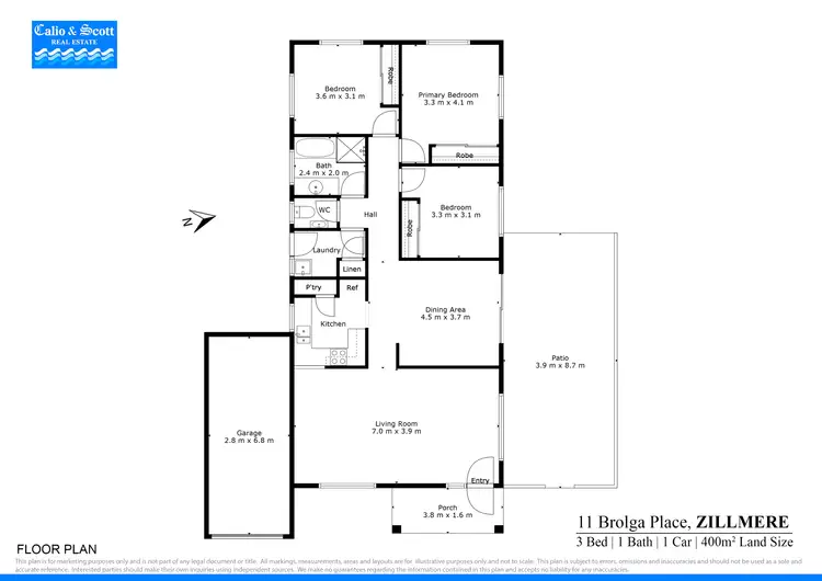 Floorplan of Homely house listing, 11 Brolga Pl, Zillmere QLD 4034