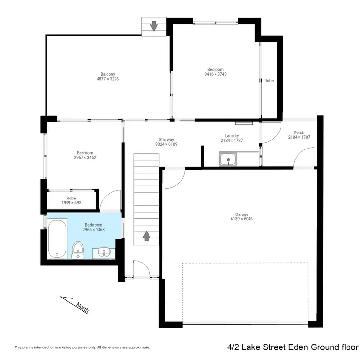 Floorplan of Homely unit listing, Unit 4/2 Lake St, Eden NSW 2551