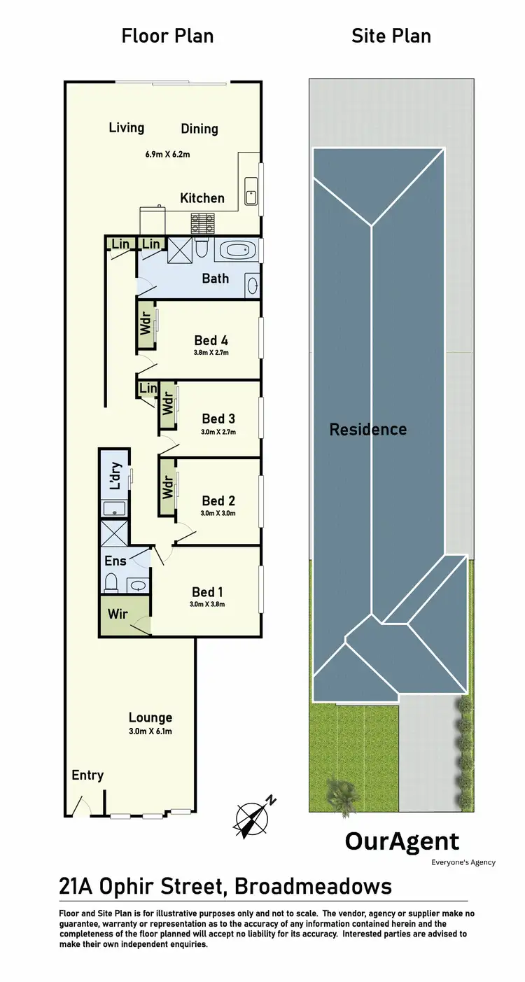 Floorplan of Homely house listing, 21A Ophir St, Broadmeadows VIC 3047