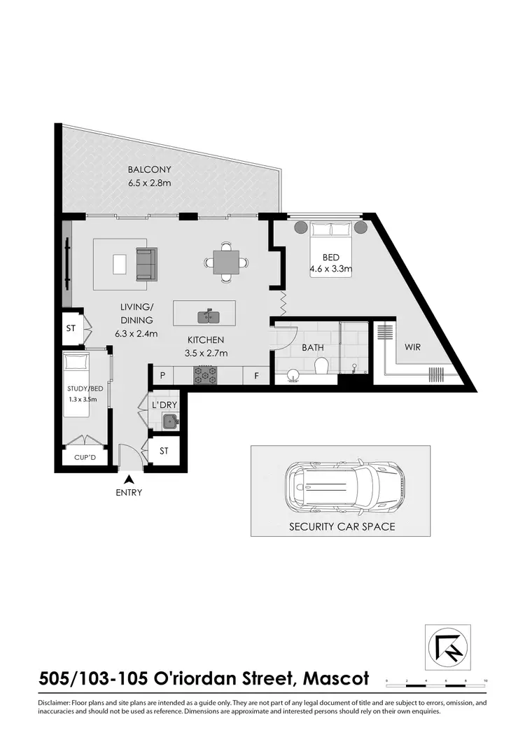 Floorplan of Homely apartment listing, 505/103-105 O'Riordan St, Mascot NSW 2020