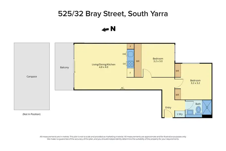 Floorplan of Homely unit listing, Unit 525/32 Bray St, South Yarra VIC 3141