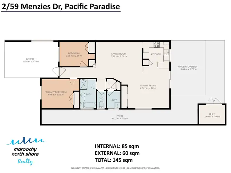 Floorplan of Homely house listing, Unit 2/59 Menzies Dr, Pacific Paradise QLD 4564