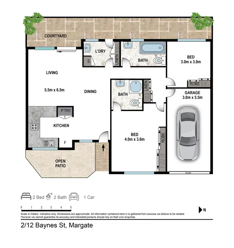 Floorplan of Homely unit listing, Unit 2/8-12 Baynes St, Margate QLD 4019