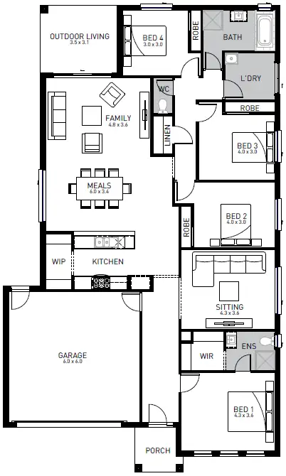 Floorplan of Homely house listing, Lot 817 Protea Street (Greenwood), Junction Village VIC 3977