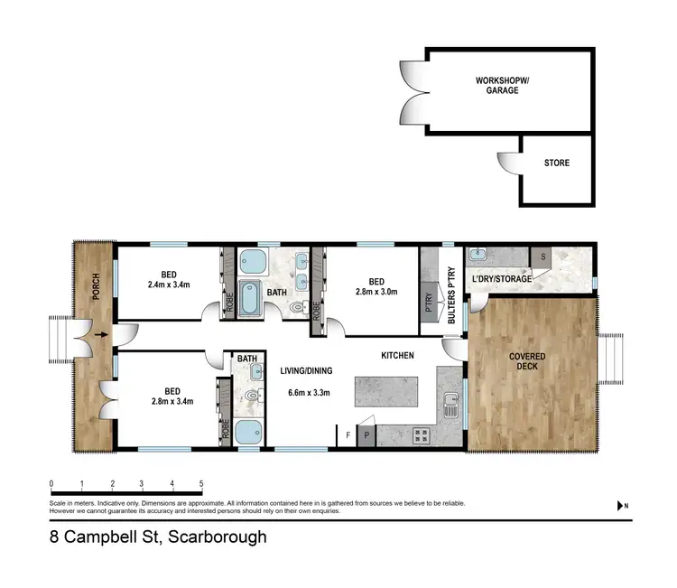 Floorplan of Homely house listing, 8 Campbell St, Scarborough QLD 4020