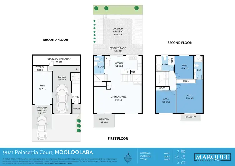 Floorplan of Homely townhouse listing, 90/1 Poinsettia Ct, Mooloolaba QLD 4557