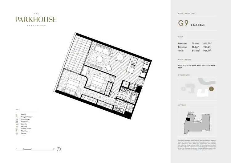 Floorplan of Homely apartment listing, B525/631 Victoria St, Abbotsford VIC 3067