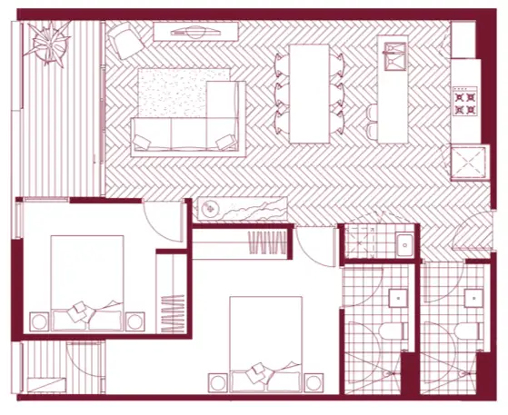 Floorplan of Homely apartment listing, 301/338 Gore Street, Fitzroy VIC 3065