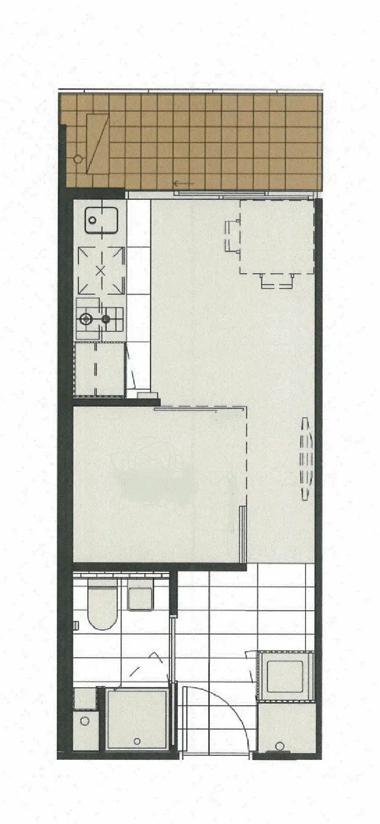 Floorplan of Homely apartment listing, Unit 205/243 Franklin St, Melbourne VIC 3000