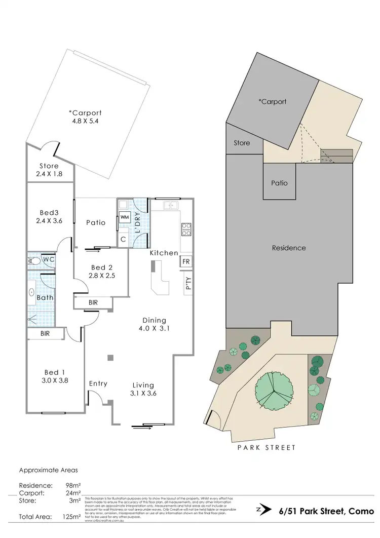 Floorplan of Homely villa listing, 6/51 Park Street, Como WA 6152