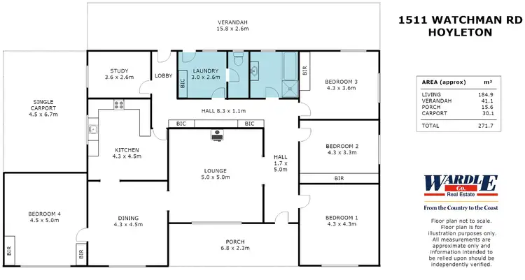 Floorplan of Homely house listing, 1511 Watchman Rd, Hoyleton SA 5453