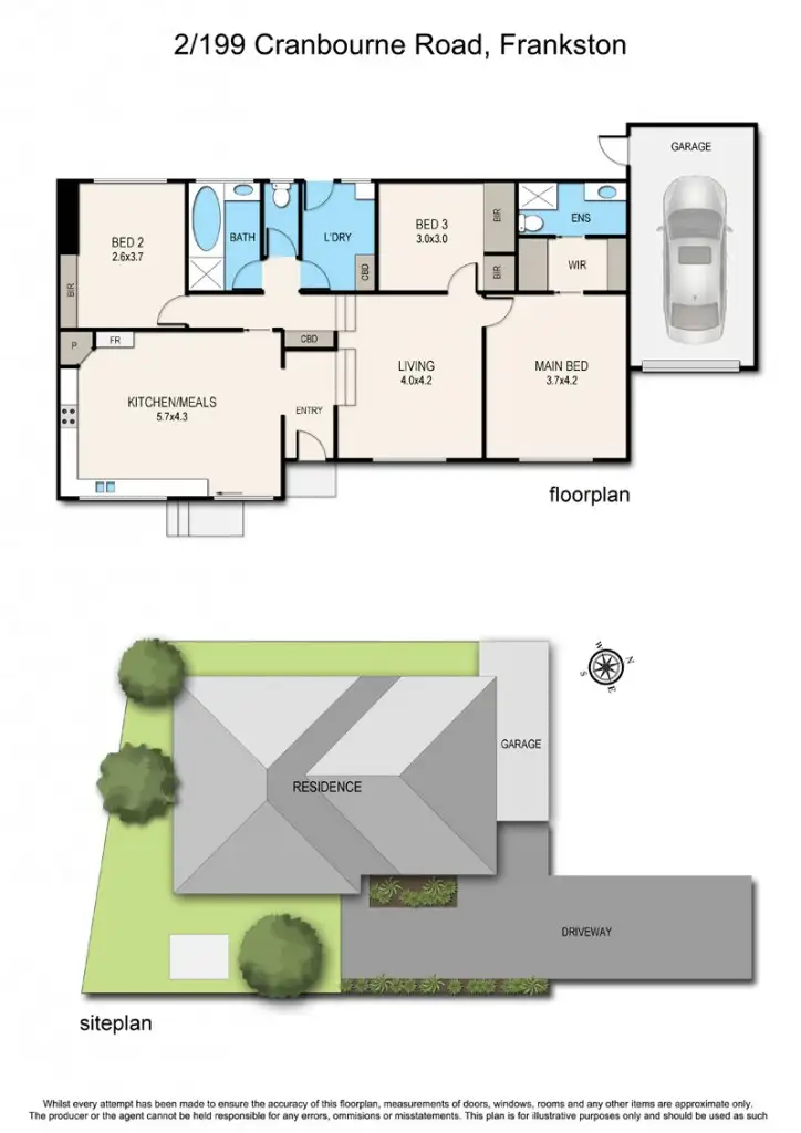 Floorplan of Homely unit listing, 2/199 Cranbourne Road, Frankston VIC 3199
