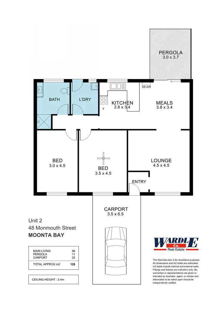Floorplan of Homely unit listing, Unit 2/48 Monmouth St, Moonta Bay SA 5558