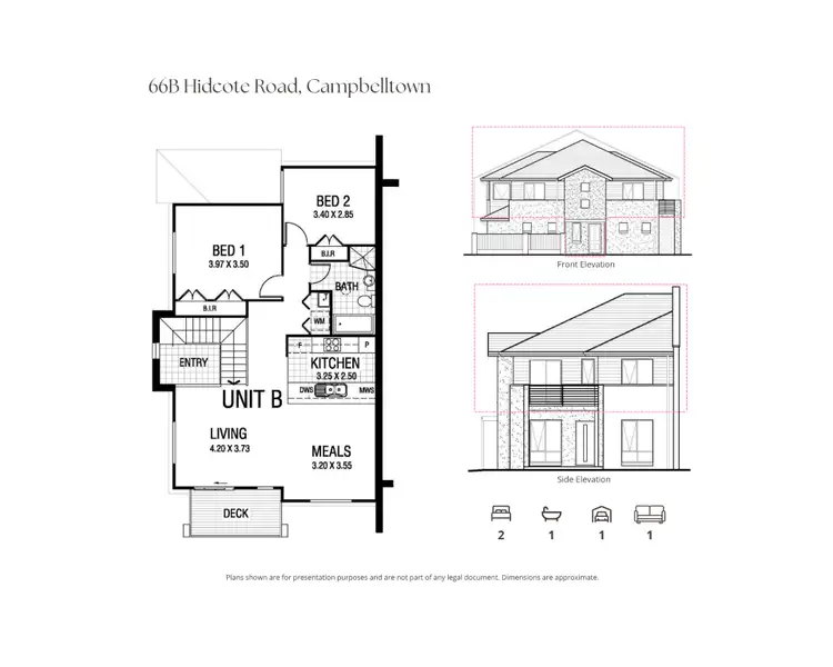 Floorplan of Homely unit listing, 66B Hidcote Road, Campbelltown NSW 2560