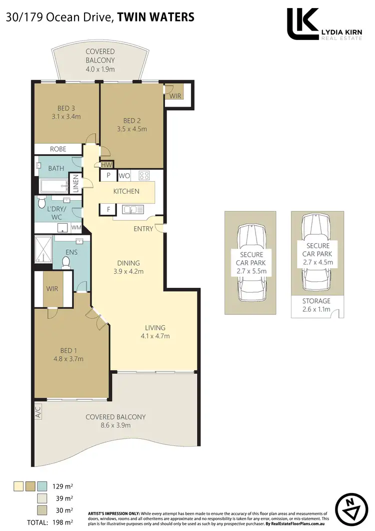 Floorplan of Homely apartment listing, Unit 30/179 Ocean Dr, Twin Waters QLD 4564