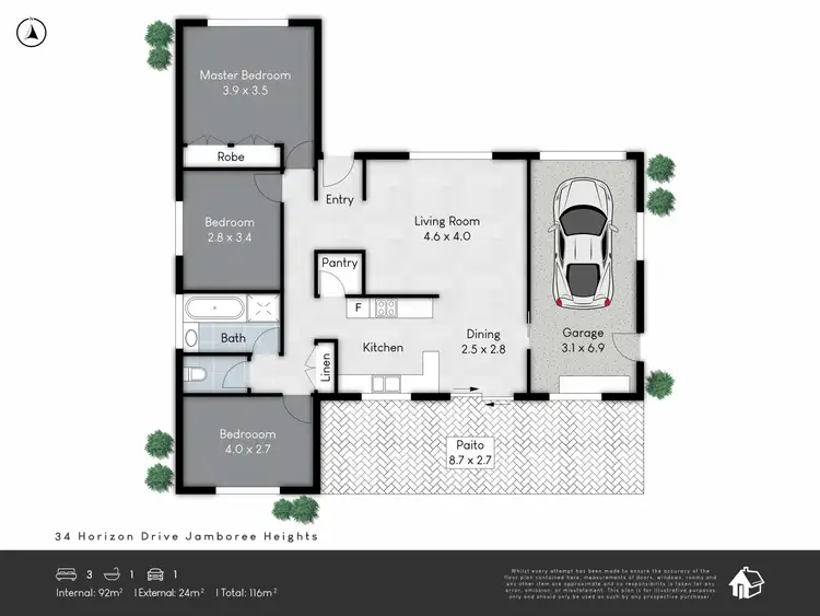 Floorplan of Homely house listing, 34 Horizon Dr, Jamboree Heights QLD 4074